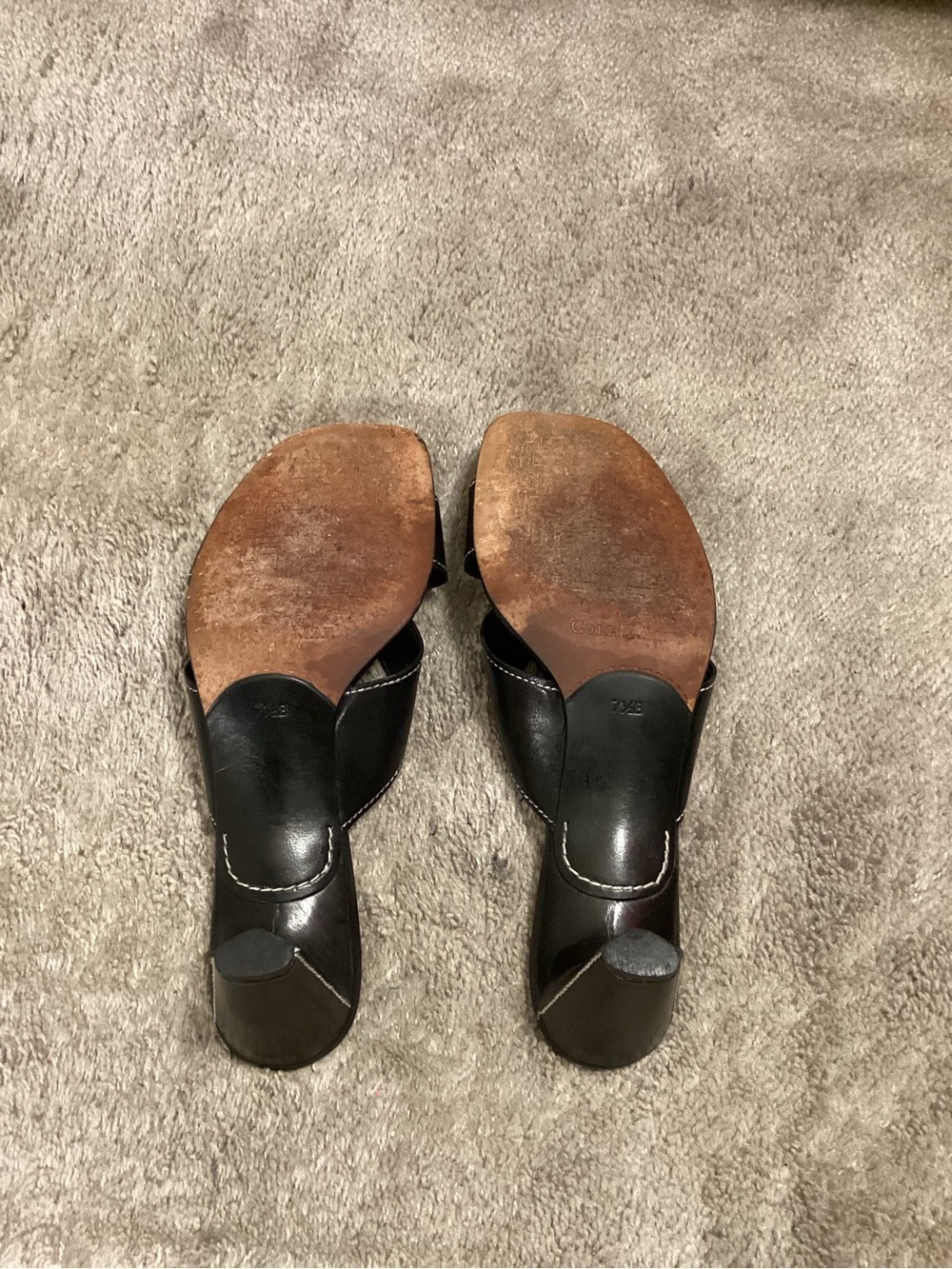 Cole Haan Black Leather Knot Slide Mules - Picture 4 of 4